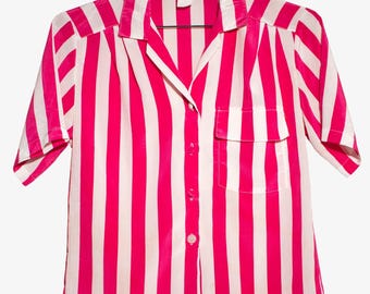 Vintage Ann Katrine Striped Pajama Top (1990s)