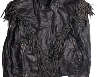 Black Leather Motorcycle Jacket 370