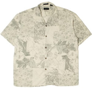 Island Collage Washable Silk Hawaiian Shirt