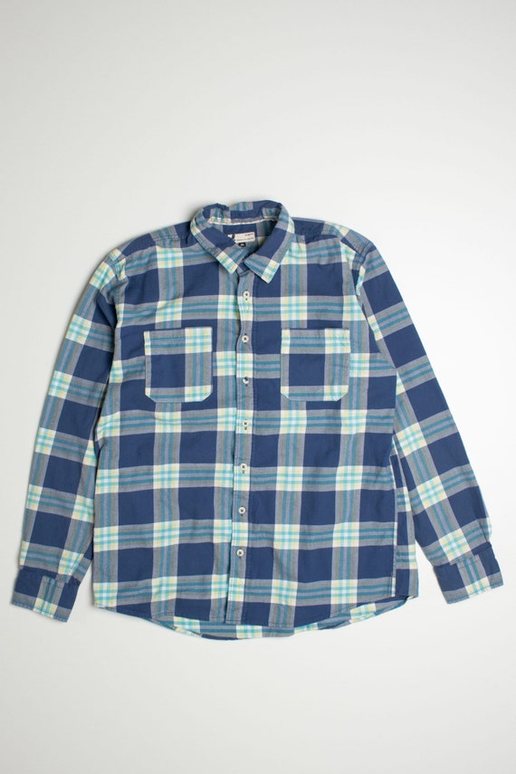 Chemise à Carreaux Bleu Turquoise En Flanelle - Taille S, Neuf Sans étiquettes
