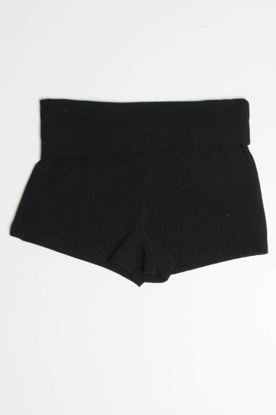 Black Fold Over Yoga Shorts - Etsy 