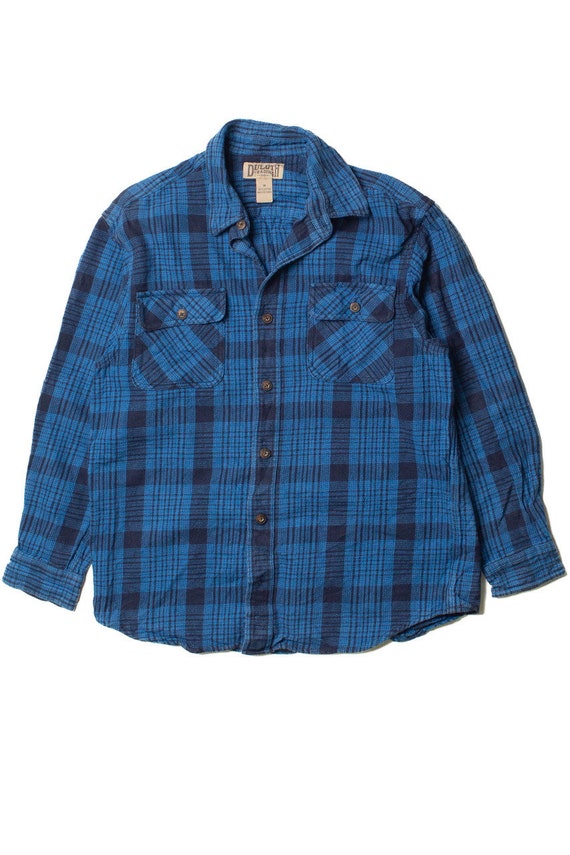 Blue Duluth Trading Company Flannel Shirt
