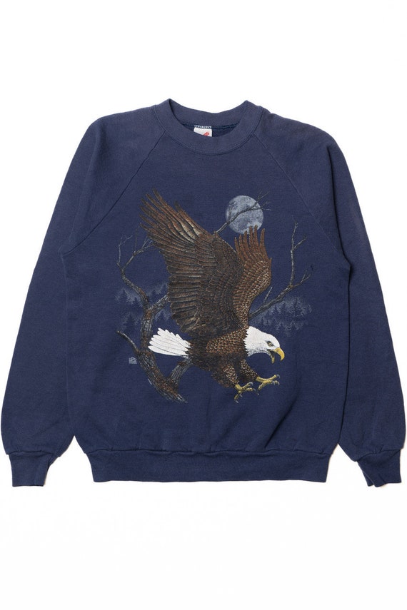 Vintage Eagle And Moon Graphic Sweatshirt