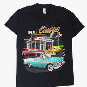 Vintage "Jag gillar gamla Chevrolets" Chevrolet-t-shirt (1990-talet)