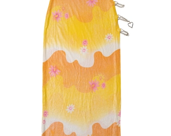 Vintage Y2K Floral Maxi Beach Cover-Up Dress