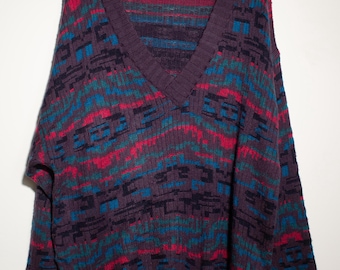 Vintage 90s V-neck Sweater Japanese Brand Comme Ca Du Mode, Paris