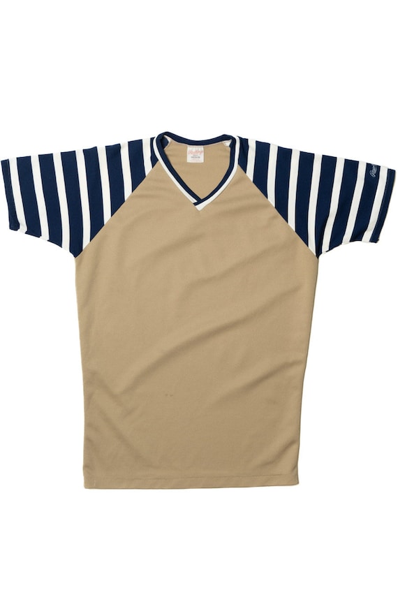Vintage Striped Sleeve Blank Rawlings Baseball Jer