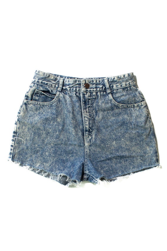 Vintage Acid Wash Cutoff Denim Shorts (1990s) - image 1