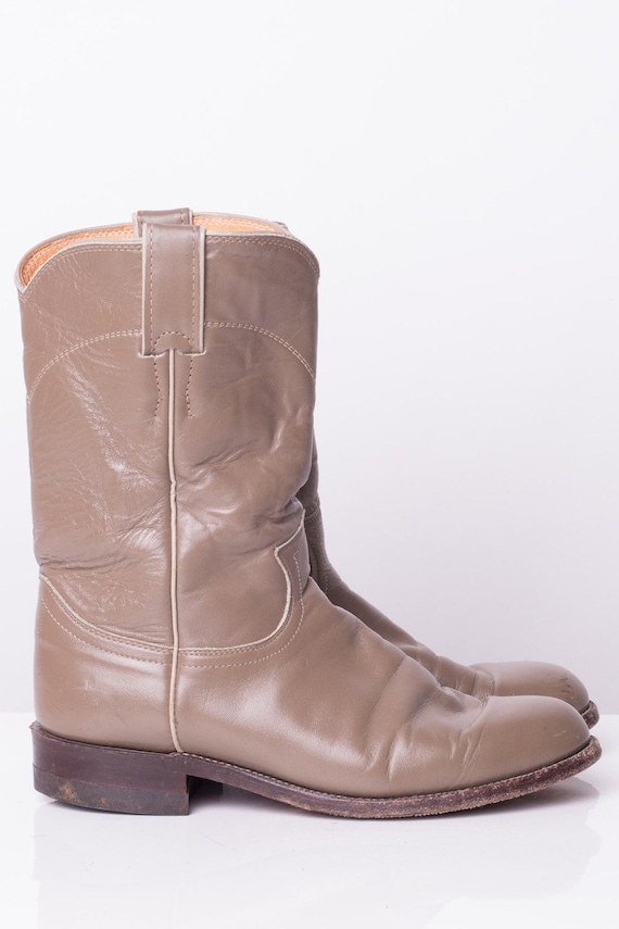 Tan Leather Justin Cowboy Boots (7 C) - image 1