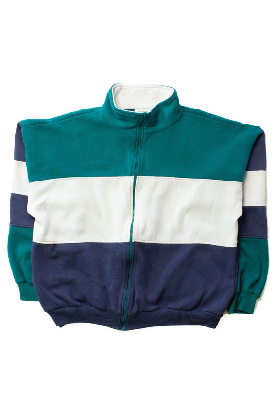 Vintage Color Block Claybrooke Zip Up Sweatshirt (