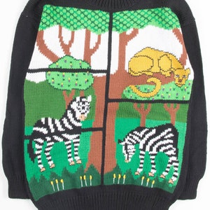 Vintage Zebra & Lion Sweater