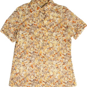 Vintage Yellow Impressionistic Button Up Shirt