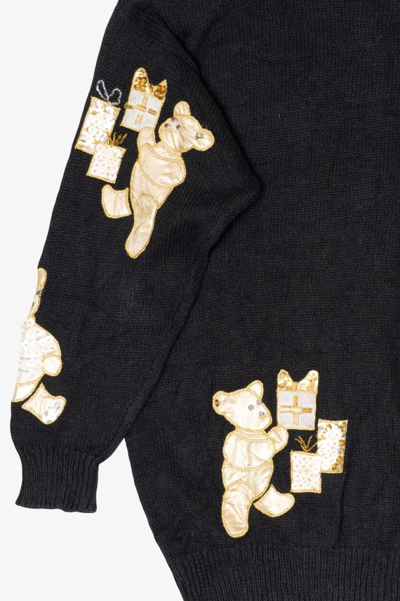 Vintage Black P'Galli Teddy Bears Cardigan (1990s) View 4