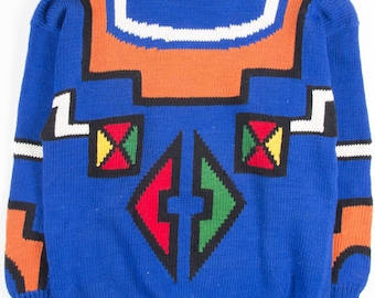 Vintage Navy Geometric Sweater 1