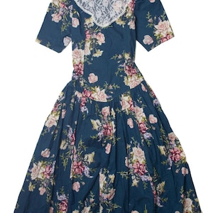 Vintage Milanzo Floral Pattern Dress (1980s)