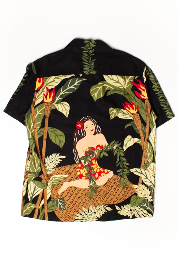 Vintage Tiki Torch Woman Kamehameha Hawaiian Shirt - image 2