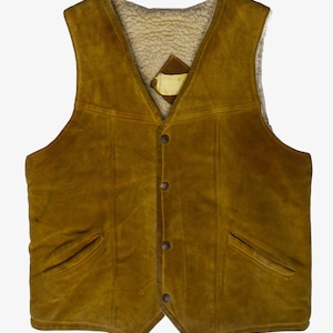 Vintage Marla Suede Sherpa Vest (1970s)