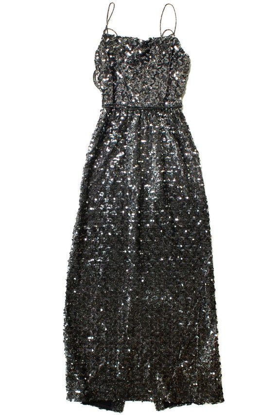 Vintage Norman Berg Black Sequin Dress - image 2