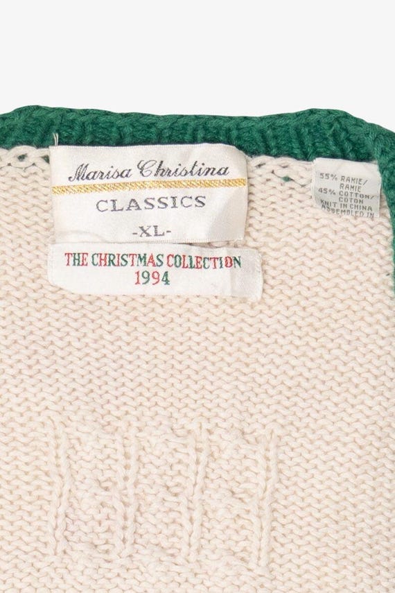 Vintage White Marisa Christina Toys Ugly Christmas Cardigan (1990s) View 4