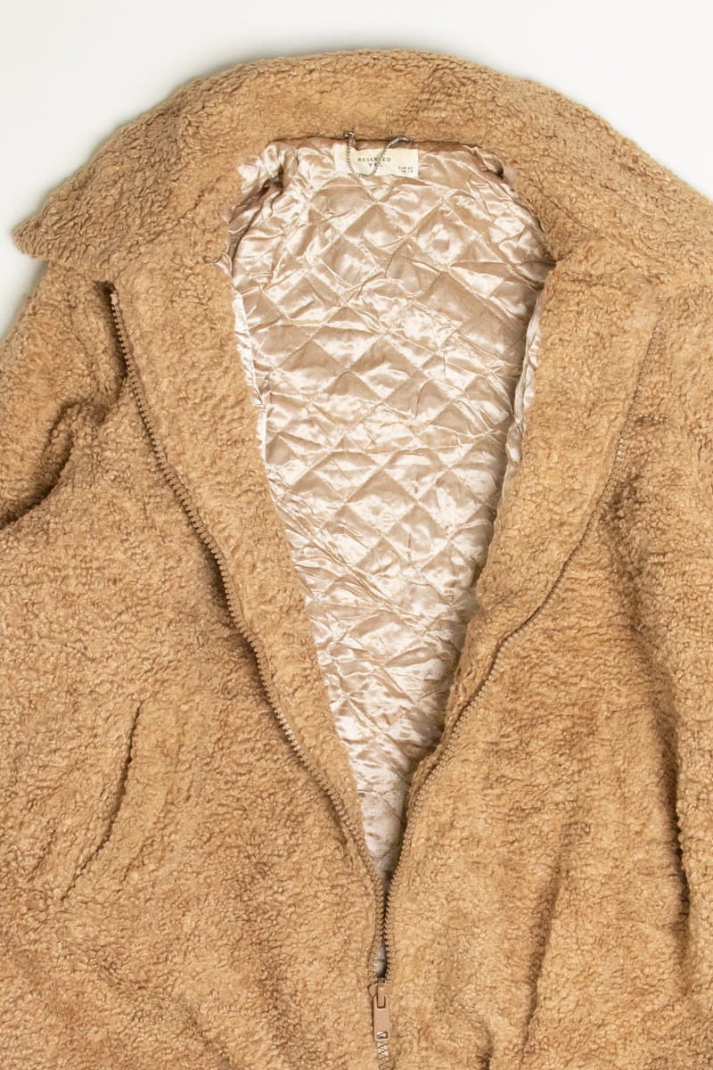 Beige teddy fur jacket sale