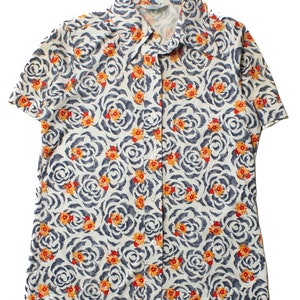 Vintage Polyester Floral Button Up Shirt (1970s)