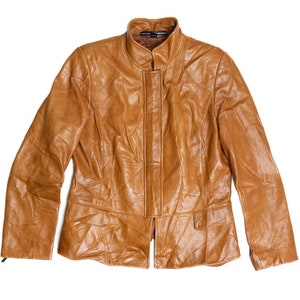 Linda Allard Ellen Tracy Hidden Zipper Leather Jacket