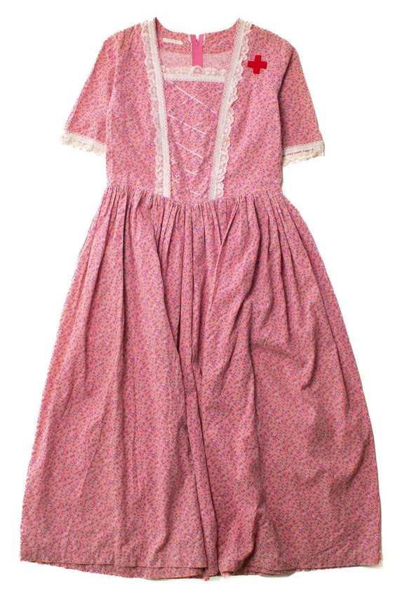 Vintage Rat Wear Fashions Pink Floral Dress (1980s