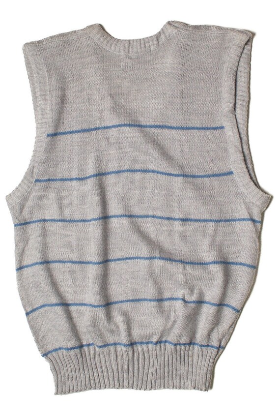 Vintage Striped Knit Vest - Gray Acrylic Chartwel… - image 4