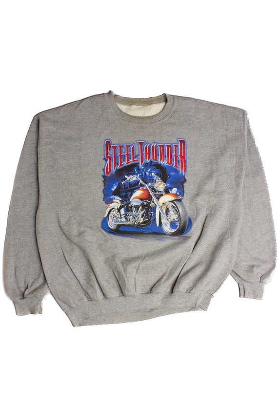 Vintage 90s Steel Thunder Motorcycle Sweatshirt