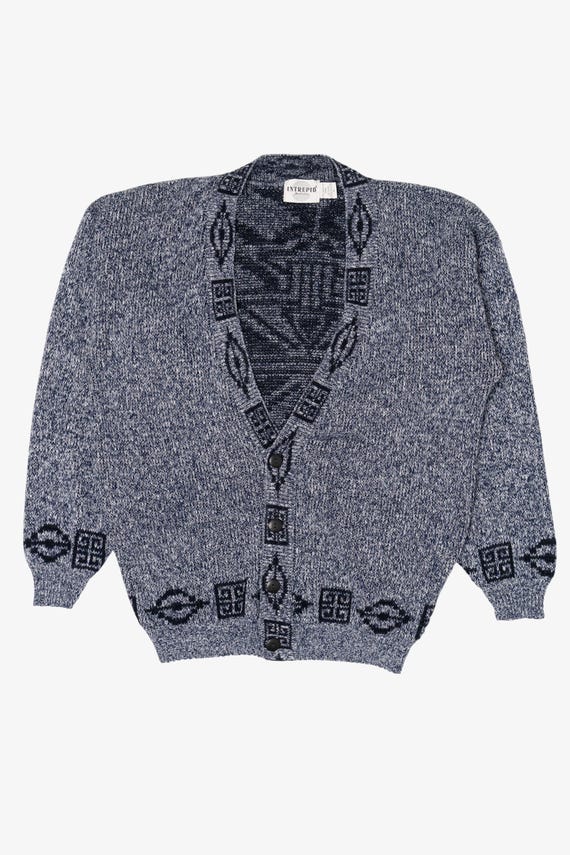 Vintage Gray Intrepid Cardigan Sweater (1980s)