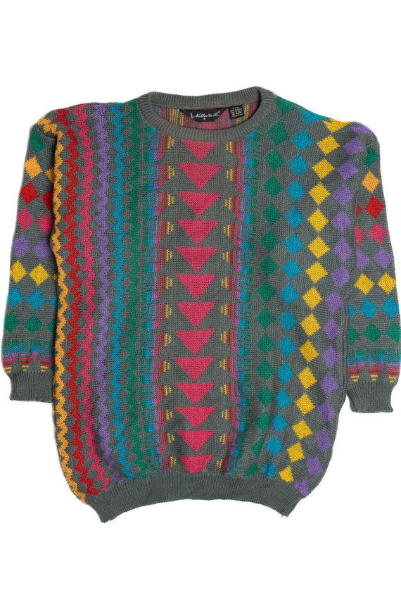 Vintage Rainbow Knit Nathalie B. 80s Sweater