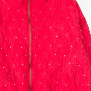 Red Silk Quilted 90s Jacket 19216