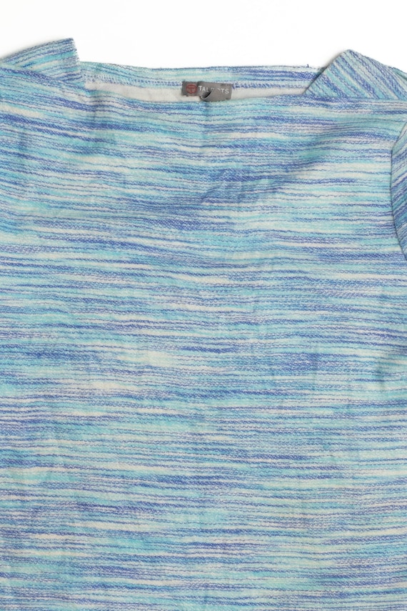 Talbots Blue Striped Cotton Blend Sweater - Small - image 2