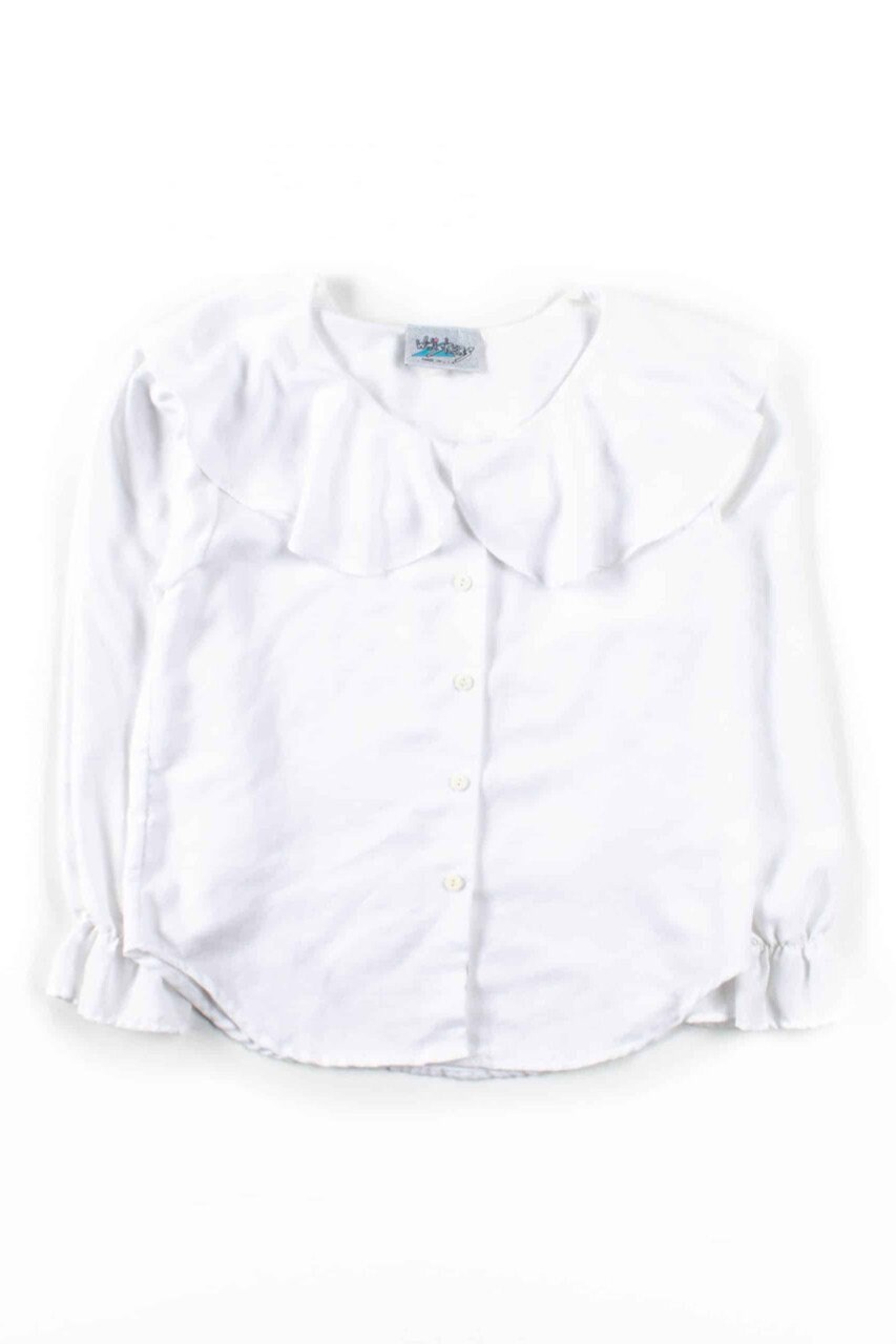 White Puritan Collar Blouse - Etsy