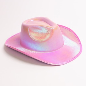 Chapéu de cowboy rosa iridescente