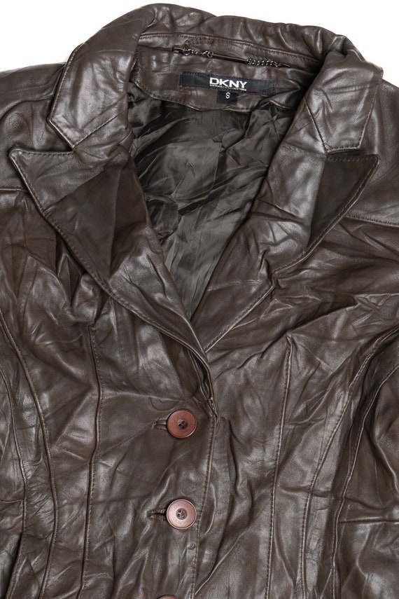 DKNY Button Up Leather Jacket - image 2