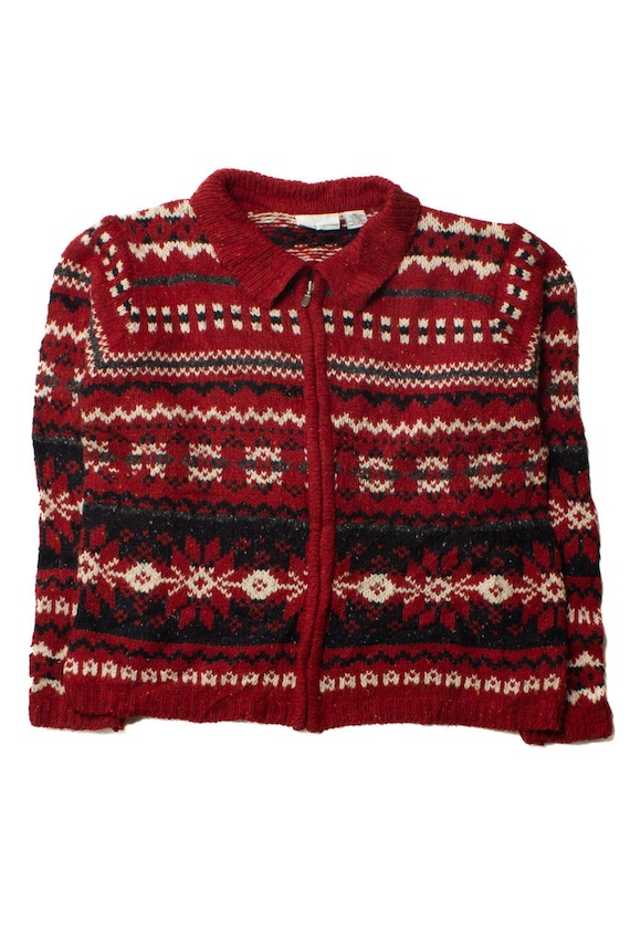 Vintage Croft & Barrow Fair Isle Zip Sweater (1990