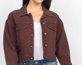 Brown Skimmer Denim Jacket - Etsy Australia