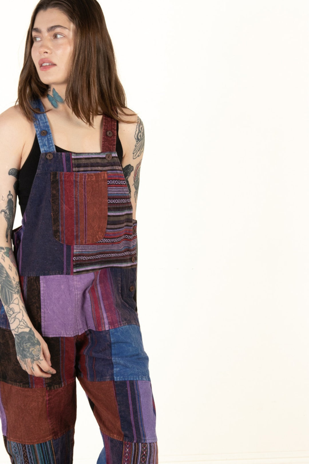 Violet Patchwork Overalls - Etsy