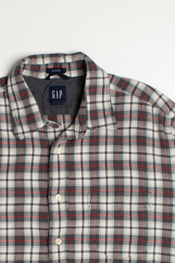 Vintage Gap Gray and Red Flannel Shirt