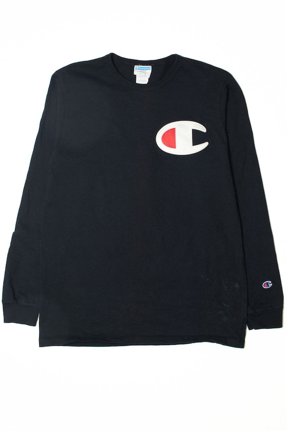 Vintage Champion XL Embroidered Logo Long Sleeve T