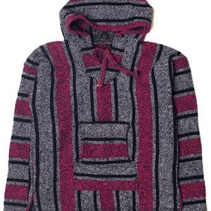 Magenta Striped Baja Hoodie 2811