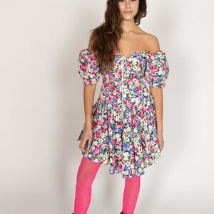 Vintage Puff Sleeve Floral Dress