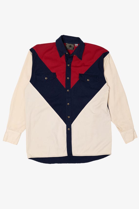 Vintage Spindle River Western Color Block Button Up Shirt (1990s)
