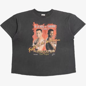 Vintage Distressed De La Hoya Vs. Trinidad Fight Of The Millennium Boxing Match T-Shirt (1990s)