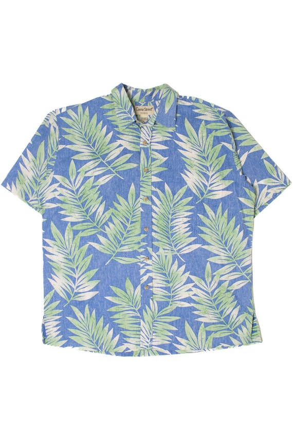 Faded Blue Palm Hawaiian Shirt