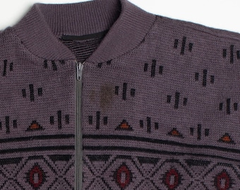 Vintage Purple Fair Isle Sweater