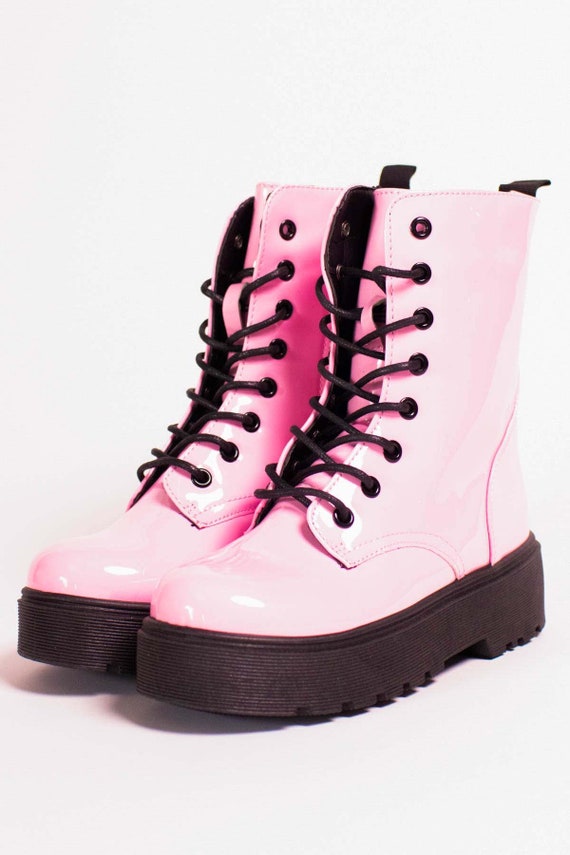 hot pink platform boots