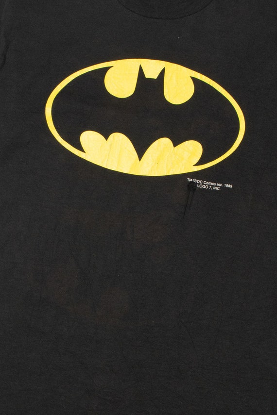 Vintage 1989 Distressed Batman Logo Single Stitch… - image 2