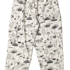 Black & White Mushroom Print Joggers